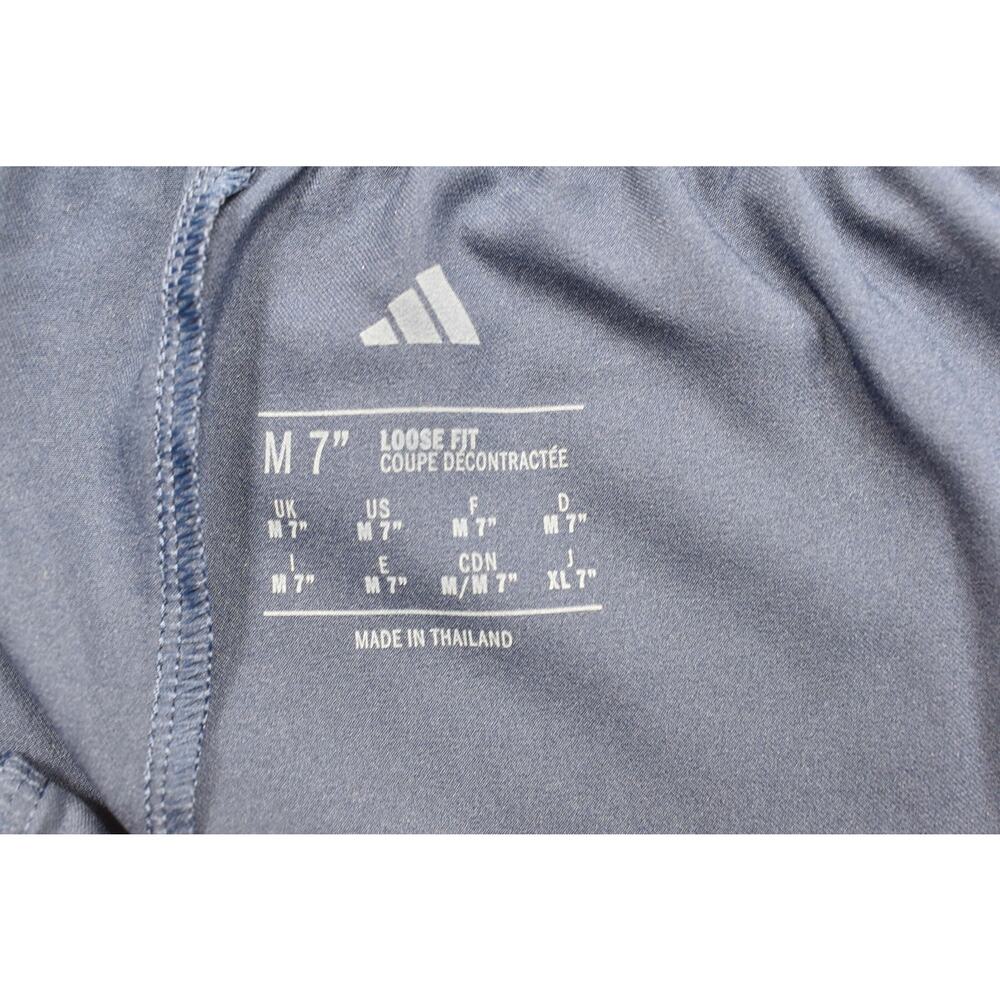Adidas Men's Loose Fit Basketball Shorts Blue Regular Size M 7" Polyester NEW - Picture 2 of 8